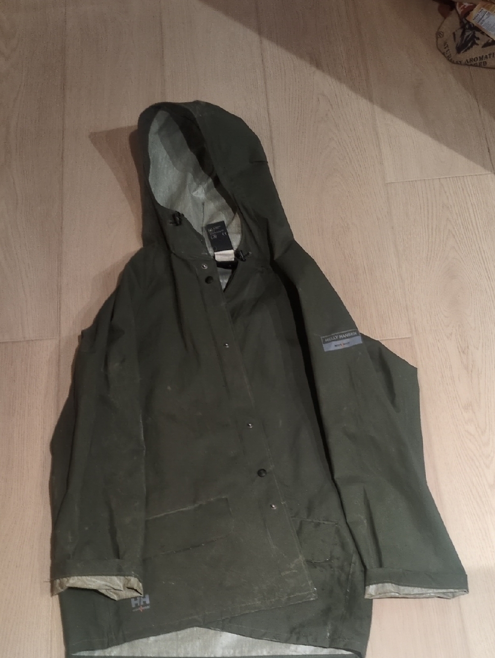 Helly Hansen Olive Green Raincoat Hooded Jacket